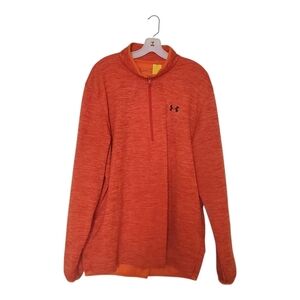 Under Armour Cold Gear 1/2 Zip Mens Fleece Pullover Orange #1357145 2XL